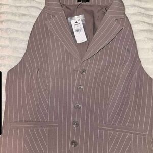 EXPRESS Pinstripe Button-Front Vest